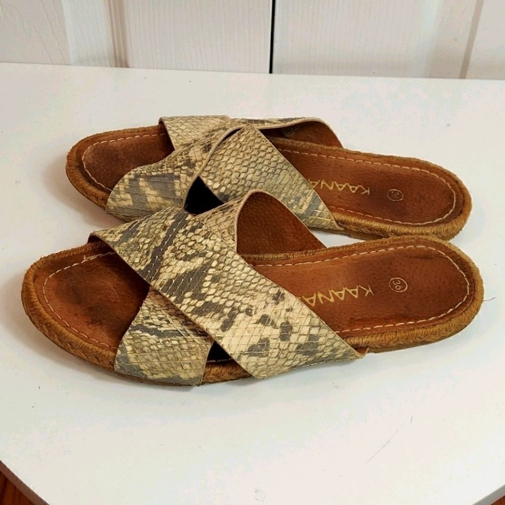 KAANAS Guajira Crossover Python Snakeskin Sandals - Picture 2 of 9